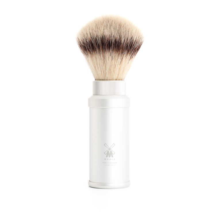 MÜHLE – Reise-Rasierpinsel Silvertip Fibre Aluminium